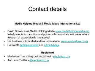 Final thoughtsIs there a middle ground yet to be populatedMaking sense of the noiseStructured and focusedIssue-led, people-focussed journalismThat informs the public debateSo that people make educated choices