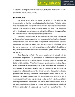ADAPTION AND IMPLEMENTATION OF THE NEW NORMAL EDUCATIONAL SYSTEM IN THE ...