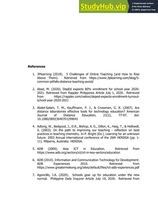 ADAPTION AND IMPLEMENTATION OF THE NEW NORMAL EDUCATIONAL SYSTEM IN THE ...
