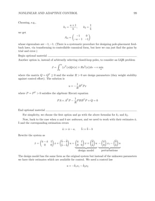 control adaptive and nonlinear | PDF