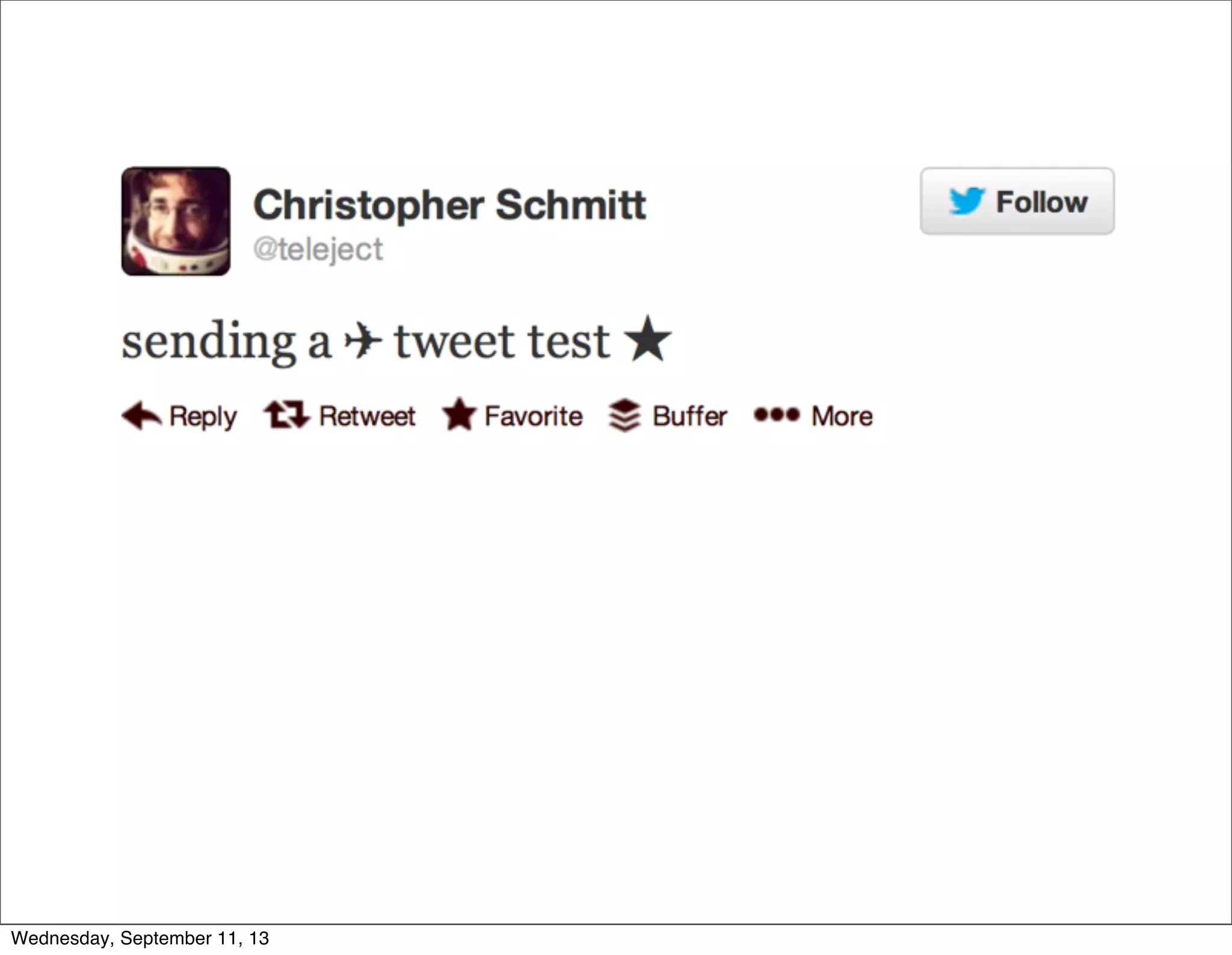 Wednesday, September 11, 13
 