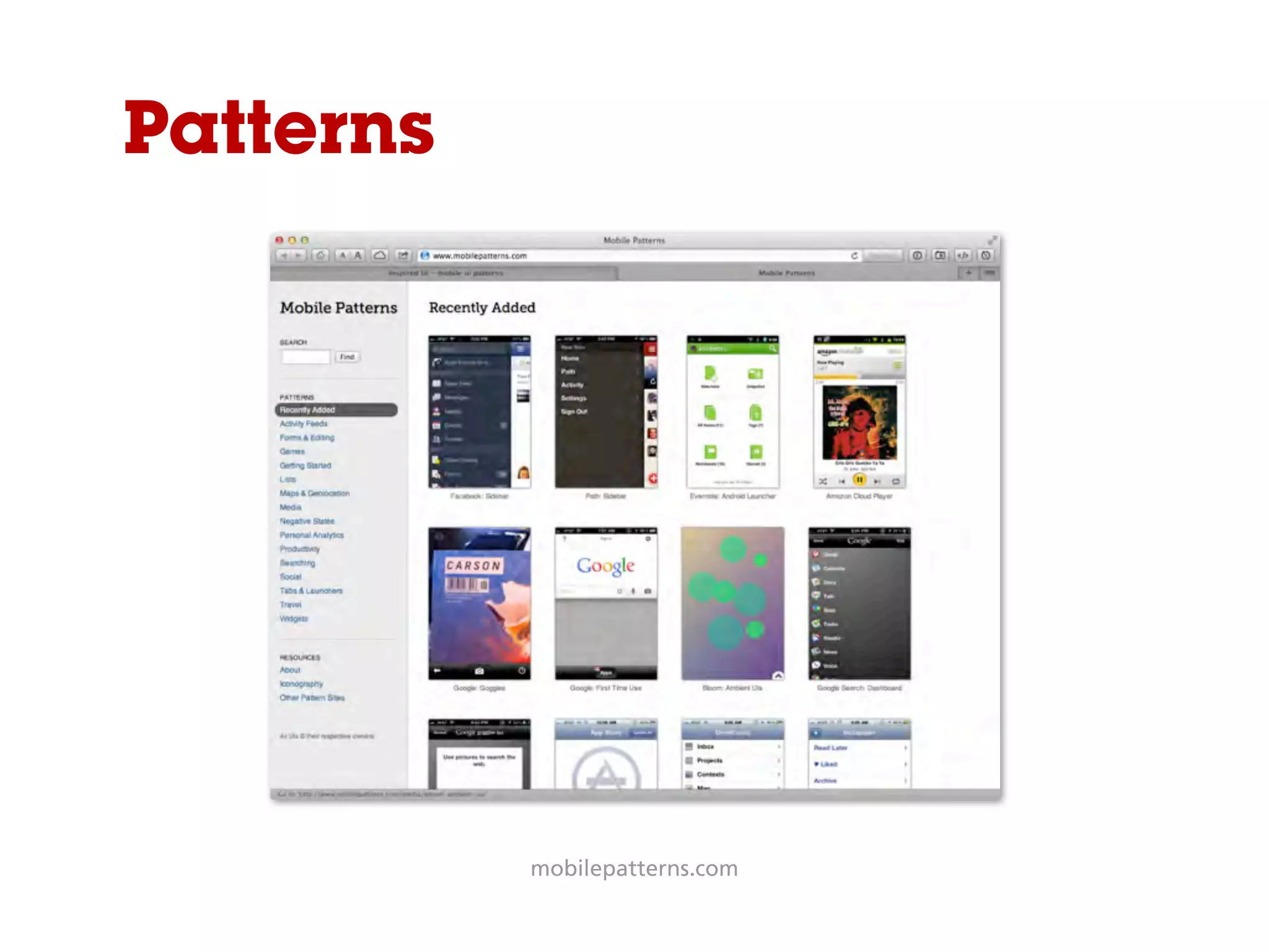 Patterns
mobilepatterns.com
 