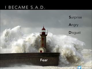 I B E C A M E S . A . D .
Fear
Angry
Disgust
Surprise
#LASTconf 2018 @shritaralkar
 