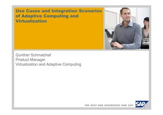 Use Cases and Integration Scenarios
of Adaptive Computing and
Virtualization




Gunther Schmalzhaf
Product Manager
Virtualization and Adaptive Computing
 