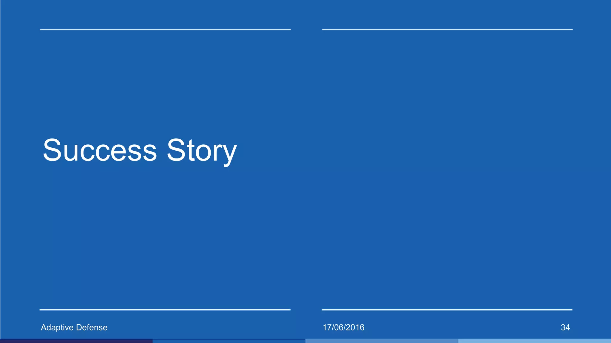 17/06/2016Adaptive Defense 34
Success Story
 