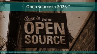 Open source in 2023 *
@cubicgarden | *Sept 2023 - https://github.com/bbc/adaptivepodcasting.github.io/
 