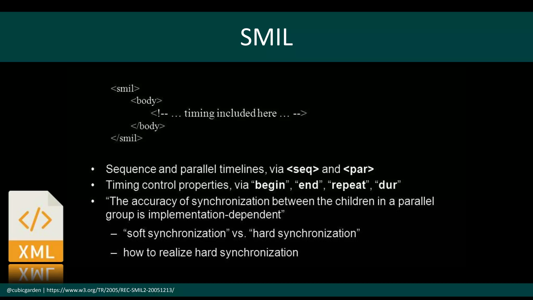 @cubicgarden | https://www.w3.org/TR/2005/REC-SMIL2-20051213/
SMIL
 
