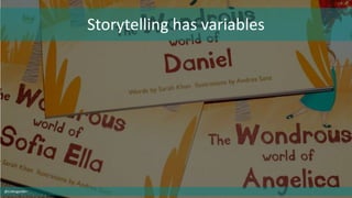 Storytelling has variables
@cubicgarden
 