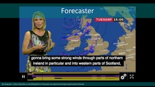 Forecaster
@cubicgarden | https://www.bbc.co.uk/rd/blog/2015-11-forecaster-our-experimental-object-based-weather-forecast
 