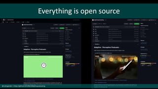 Everything is open source
@cubicgarden | https://github.com/bbc/adaptivepodcasting
 