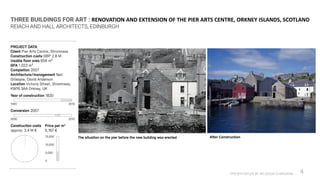PRESENTATION BY AR.GEEVA CHANDANA 4
After Construction
THREE BUILDINGS FOR ART : RENOVATION AND EXTENSION OF THE PIER ARTS CENTRE, ORKNEY ISLANDS, SCOTLAND
REIACH AND HALL ARCHITECTS, EDINBURGH
 