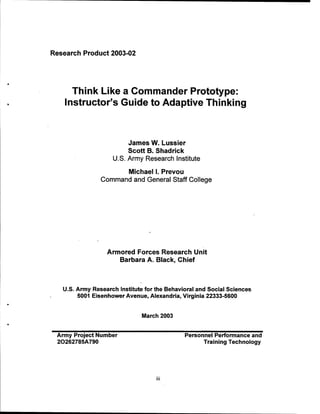 Adaptive thinking inst guide