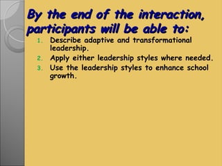 ADAPTIVE & TRANSFORMATIONAL LEADERS AND COMPATIBILITY.ppt
