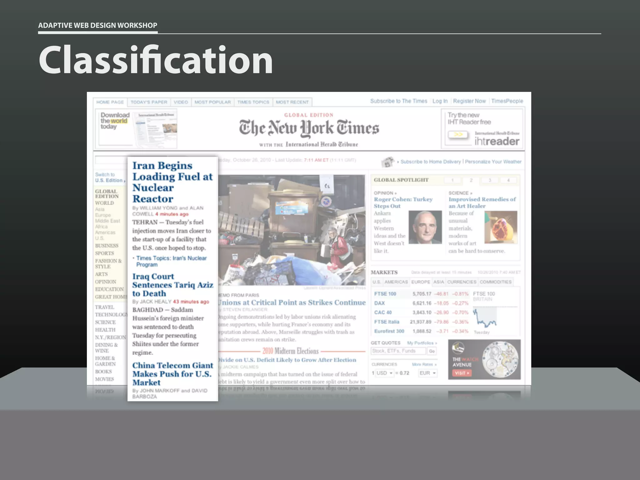 ADAPTIVE WEB DESIGN WORKSHOP




Classi cation
 