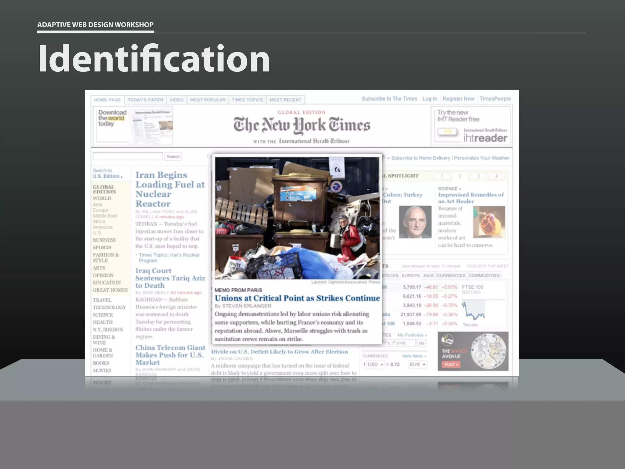 ADAPTIVE WEB DESIGN WORKSHOP




Identi cation
 