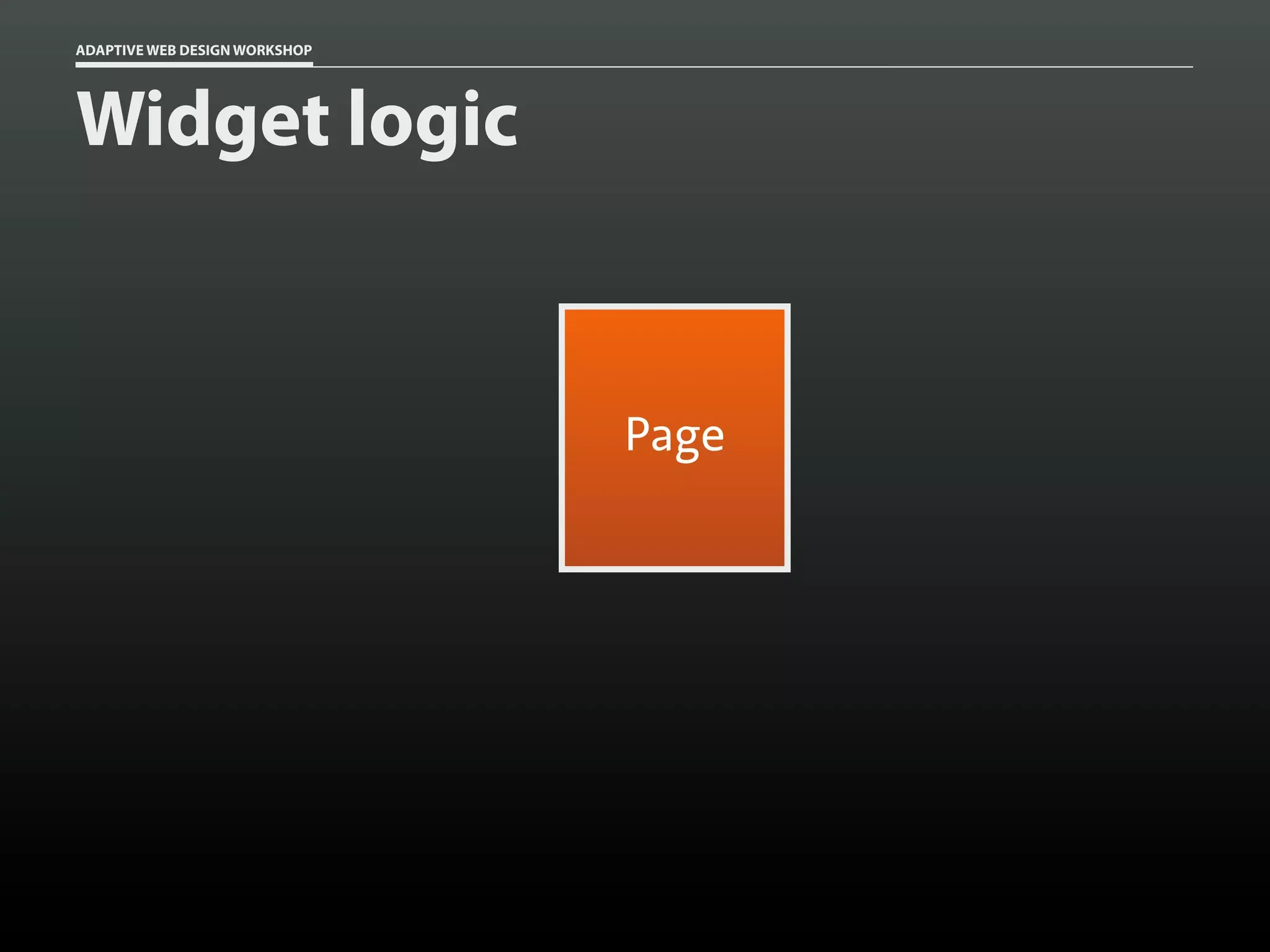 ADAPTIVE WEB DESIGN WORKSHOP




Widget logic


                               Page
 