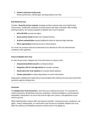 Adaptive Zero Trust Framework: Dynamic Security for the Modern ...