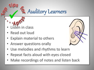 Adapt your study technique to suit your learning style | PPTX