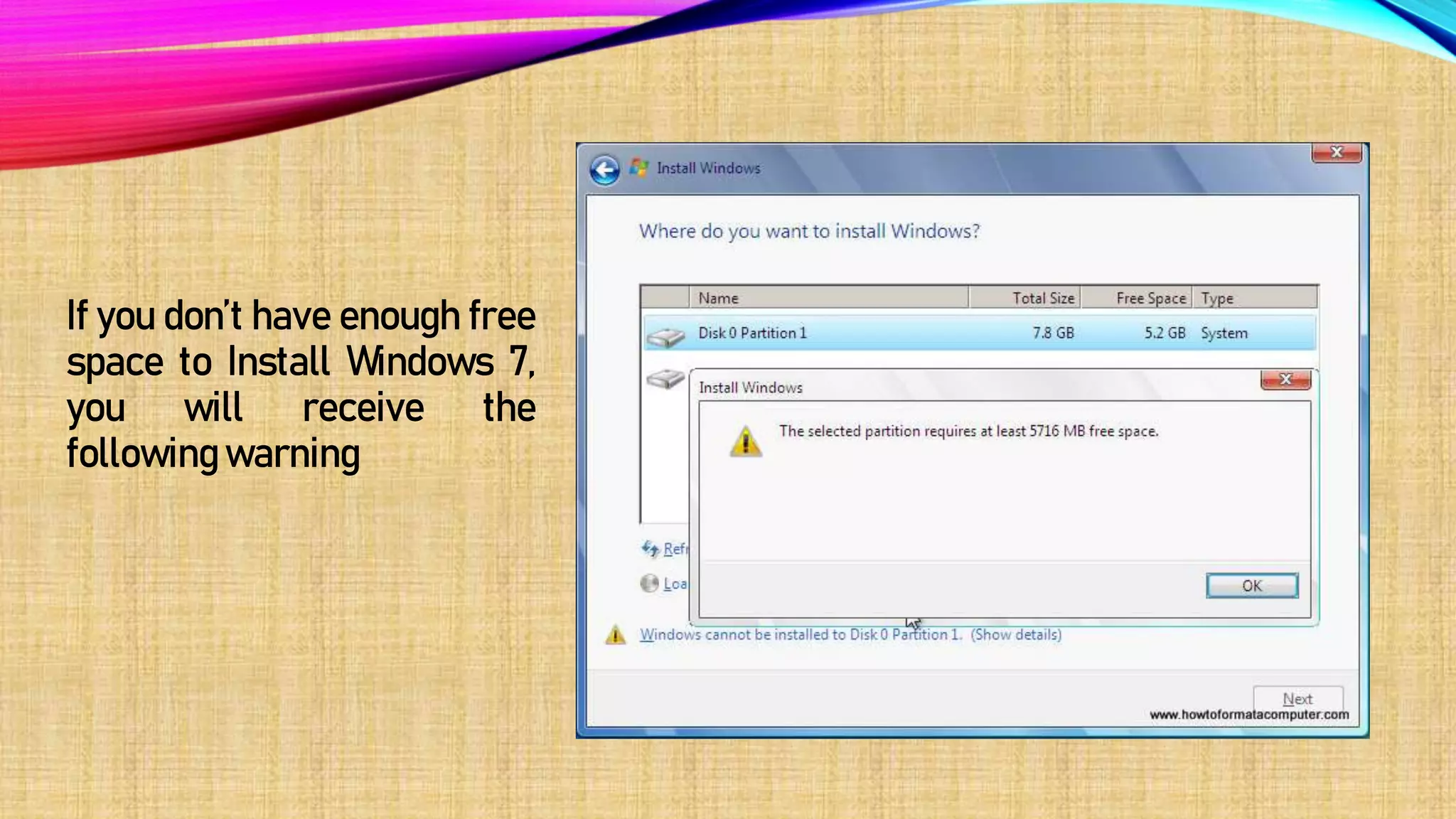 How to format system windows 7 ,10,12,15,or any os .pptx