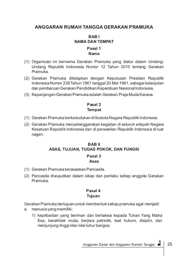 AD ARTt gerakan pramuka munas 2013