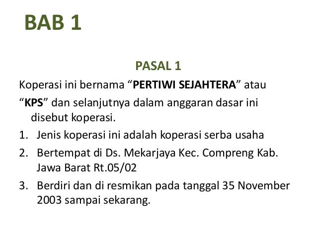 AD / ART Koperasi