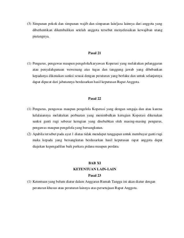Anggaran Dasar dan Rumah Tangga Koperasi &quot;KOMPAS&quot;