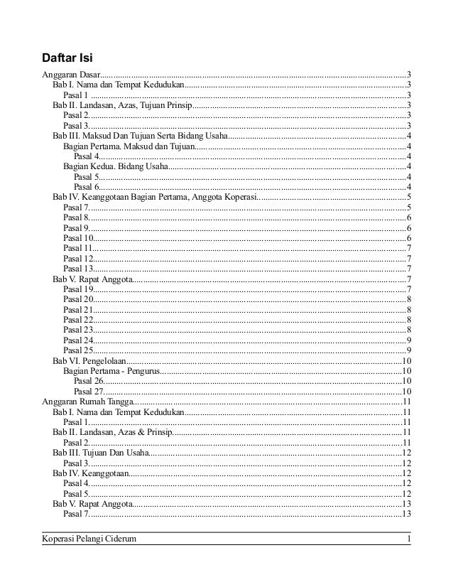 Draft AD/ART Koperasi Pelangi Ciderum