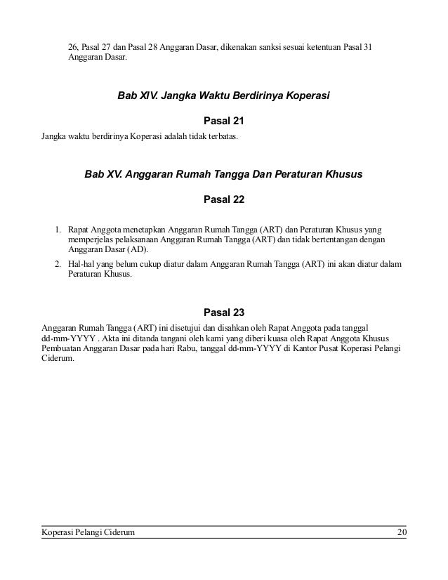 contoh ad art koperasi pdf