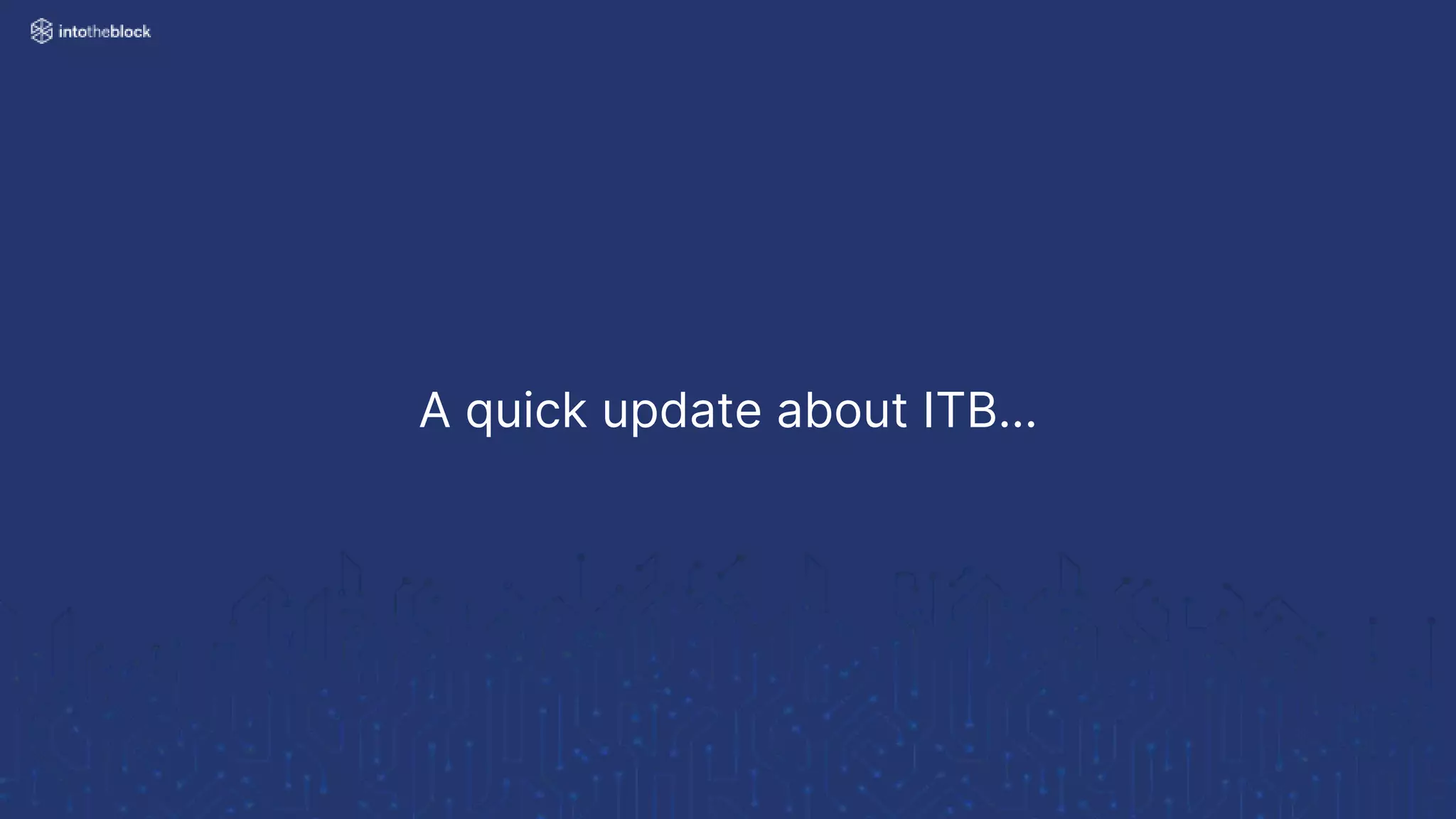 A quick update about ITB…
 