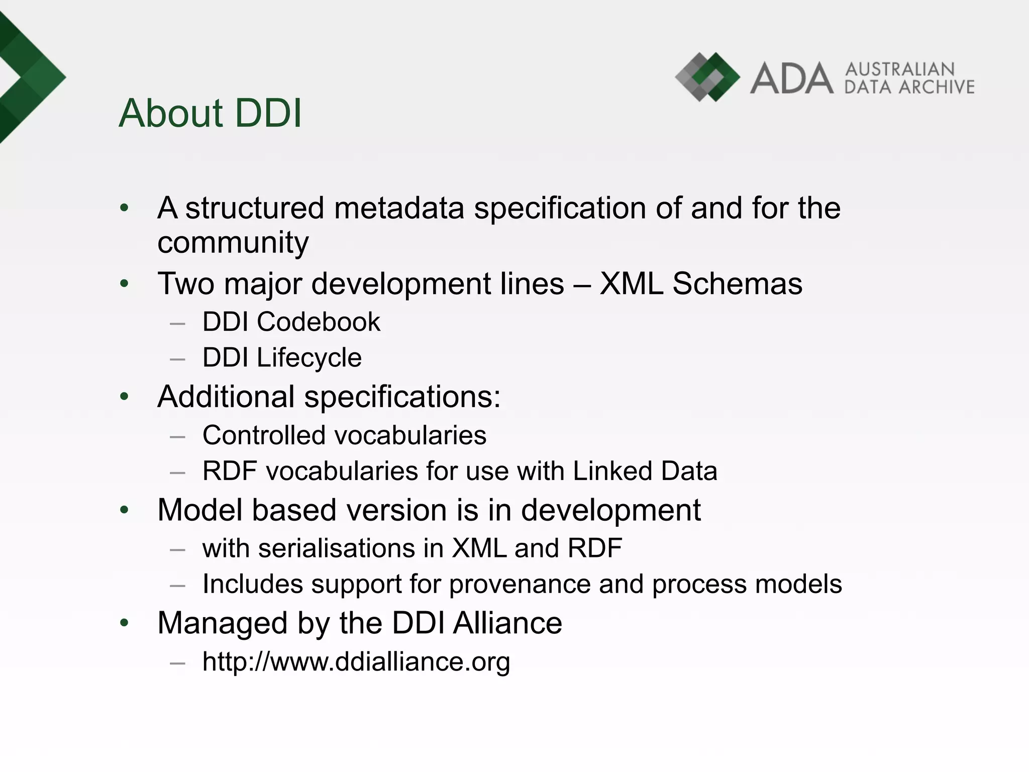 ADA, DDI and the data lifecycle - Steve McEachern - 7 April 2017 | PDF ...