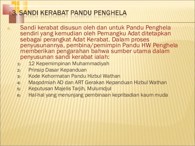Adat kerabat, sandi kerabat, dan renungan