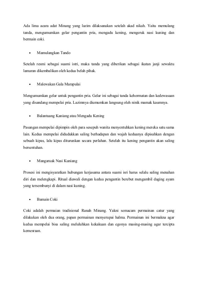 Adat Perkawinan Minangkabau Adat Perkawinan Minangkabau