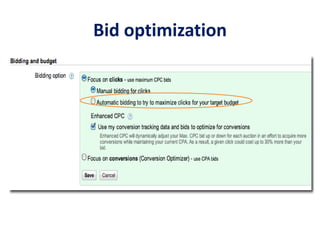 Bid optimization
 