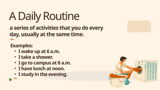 Mastering Daily Routine Descriptions Using Simple Present Tense | PPTX