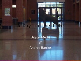 A Day in the Life

    Digital Media
          1st
    Andrea Barrios
 