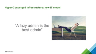 Hyper-Converged Infrastructure: new IT model
“A lazy admin is the
best admin”
5
 