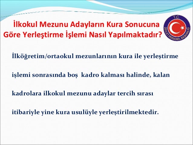 Ekpss Kura Ile Yerlestirme Sonuclari 2018 Kadro Dagilimi
