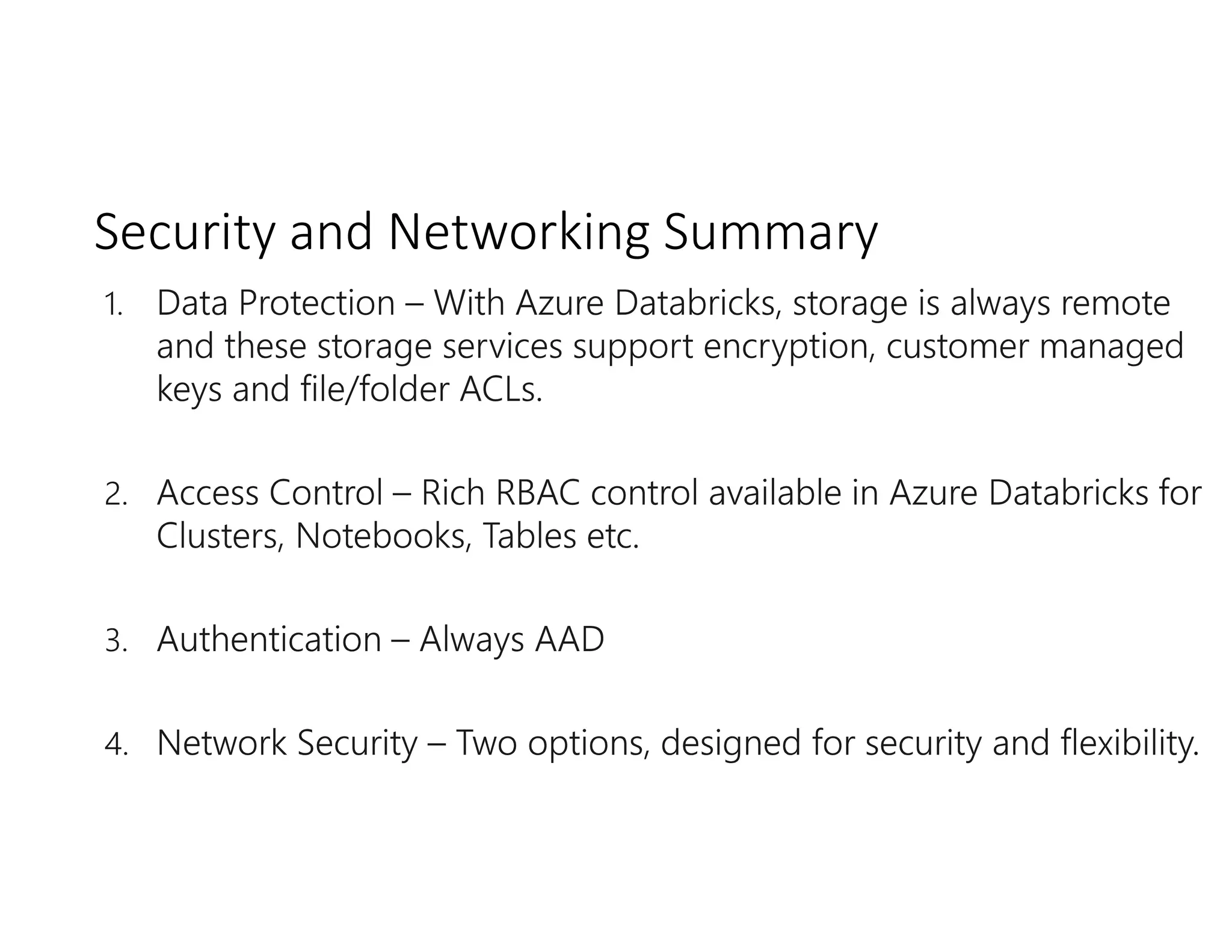Security and Networking Summary
 