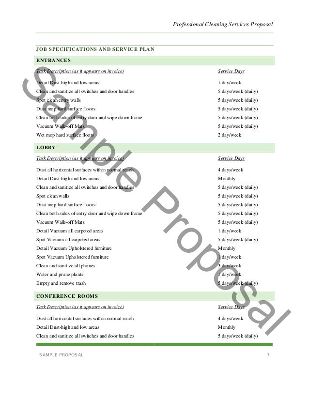 professional cleaning services proposal
