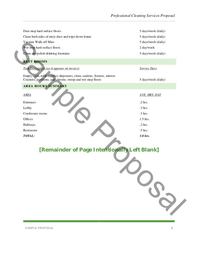 professional cleaning services proposal