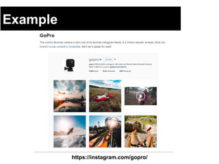 Example
https://instagram.com/gopro/
 
