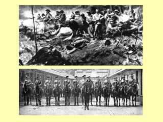 Rhodes paid a mercenary army from England and stocked them with Maxim machine guns. With just 5 machine guns the English slaughtered 5,000 African people in one afternoon alone--then they celebrated with dinner and champagne 