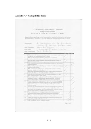 C. 1
Appendix ‘C’ - College Ethics Form
 