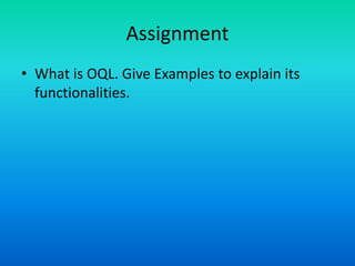 Adbms 17 object query language | PPTX