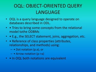Adbms 17 object query language | PPT