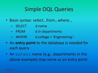 Adbms 17 object query language | PPTX