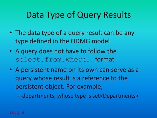 Adbms 17 object query language | PPTX