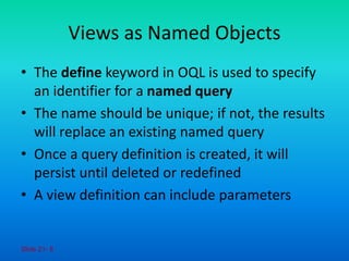 Adbms 17 object query language | PPTX