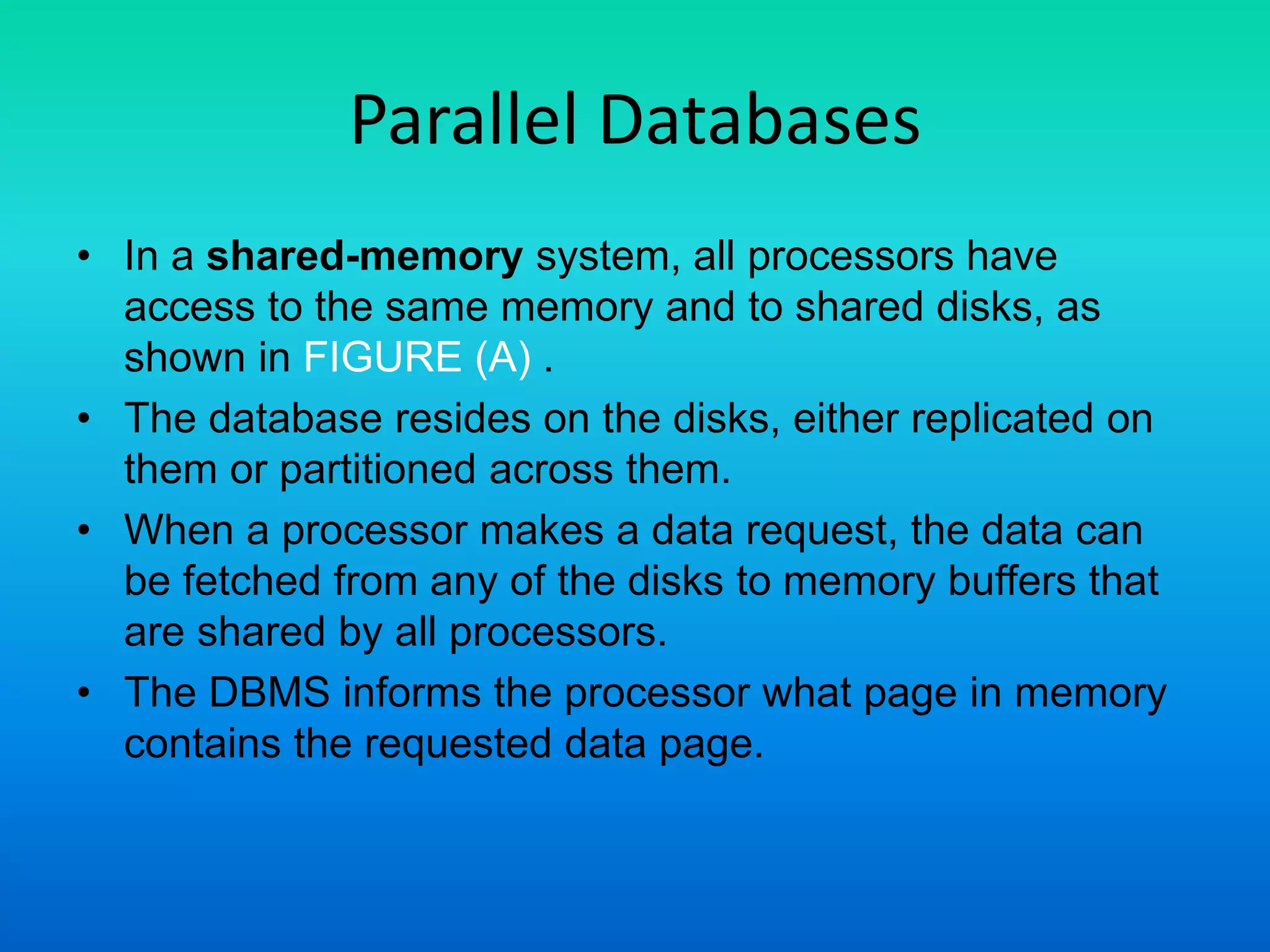 Adbms 27 parallel database distribution architecture | PPTX | Databases ...