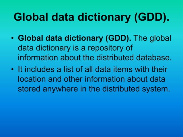 Adbms 28 components of distributed database system | PPT